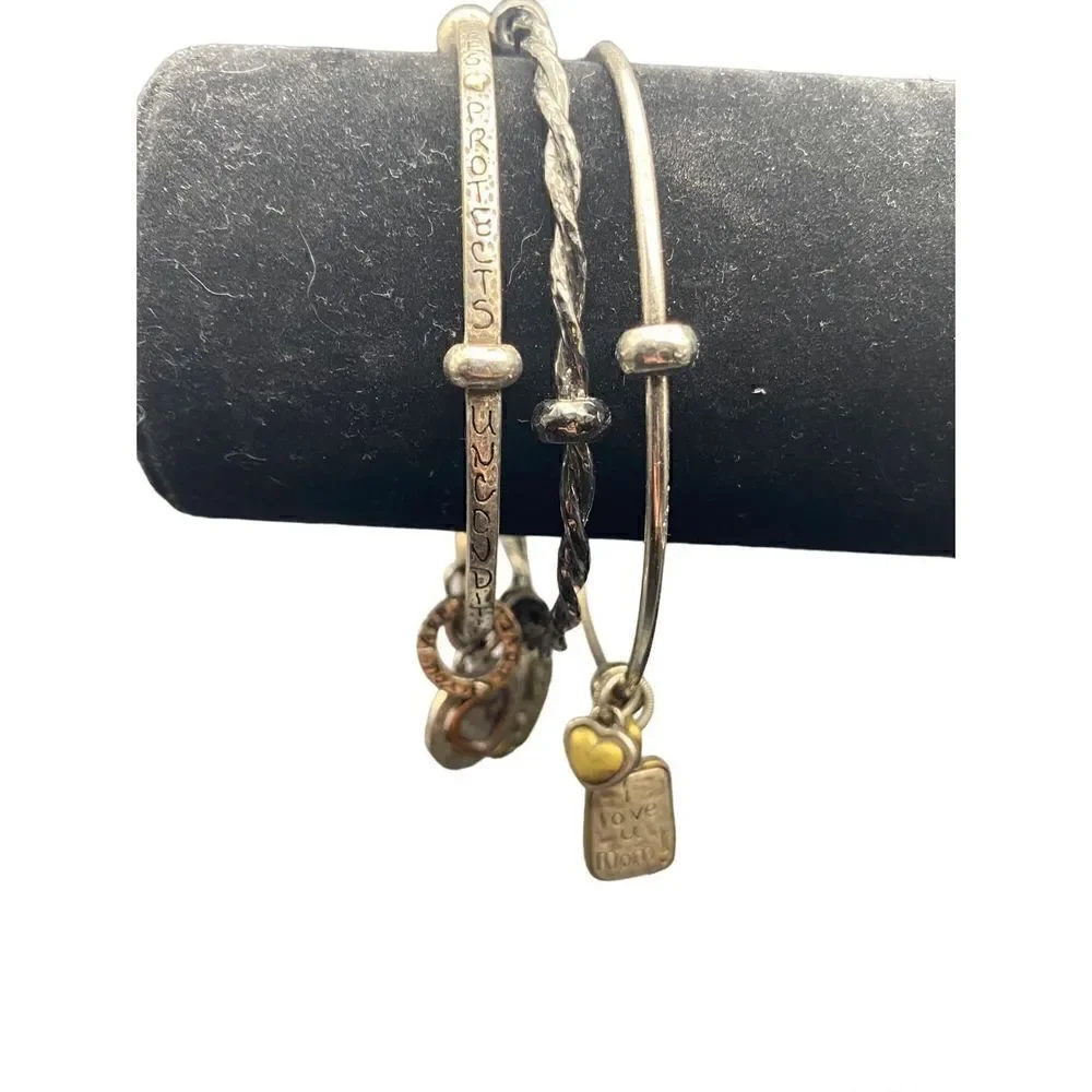 Brighton set of three 3 silver plated bracelets moms mothers family